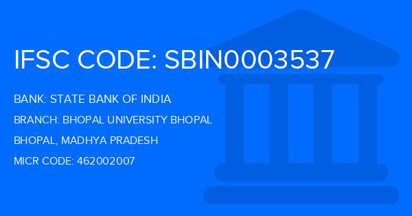 State Bank Of India (SBI) Bhopal University Bhopal Branch IFSC Code