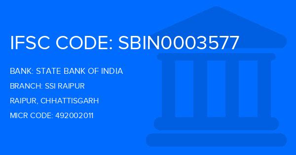 State Bank Of India (SBI) Ssi Raipur Branch IFSC Code