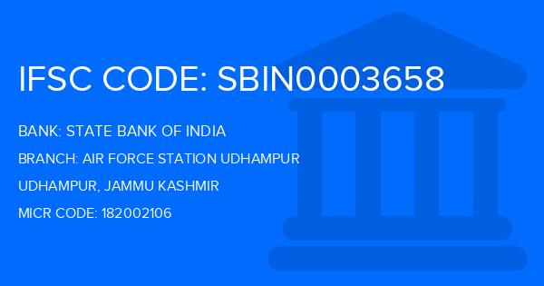 State Bank Of India (SBI) Air Force Station Udhampur Branch IFSC Code