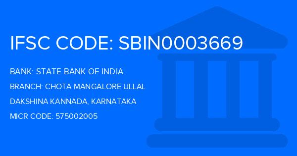 State Bank Of India (SBI) Chota Mangalore Ullal Branch IFSC Code