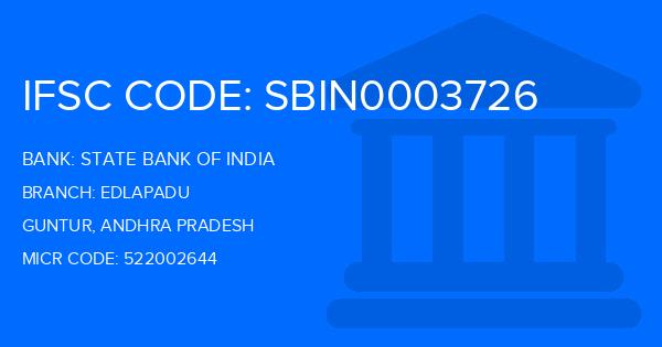 State Bank Of India (SBI) Edlapadu Branch IFSC Code