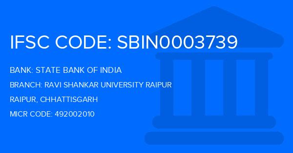 State Bank Of India (SBI) Ravi Shankar University Raipur Branch IFSC Code