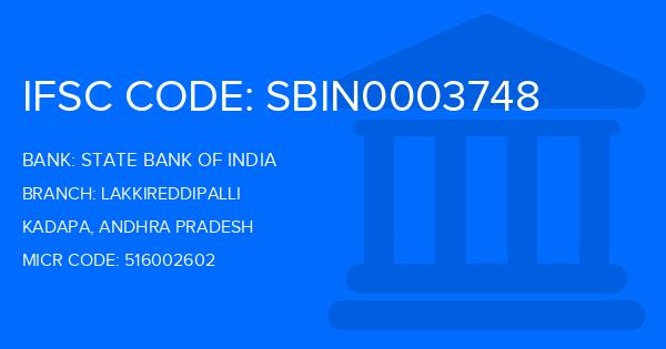 State Bank Of India (SBI) Lakkireddipalli Branch IFSC Code