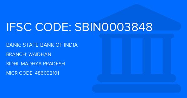 State Bank Of India (SBI) Waidhan Branch IFSC Code
