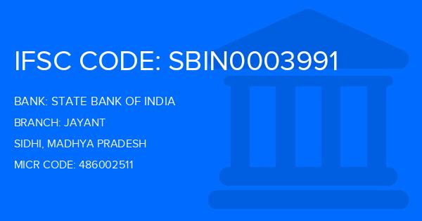 State Bank Of India (SBI) Jayant Branch IFSC Code