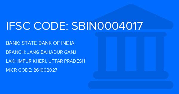 State Bank Of India (SBI) Jang Bahadur Ganj Branch IFSC Code