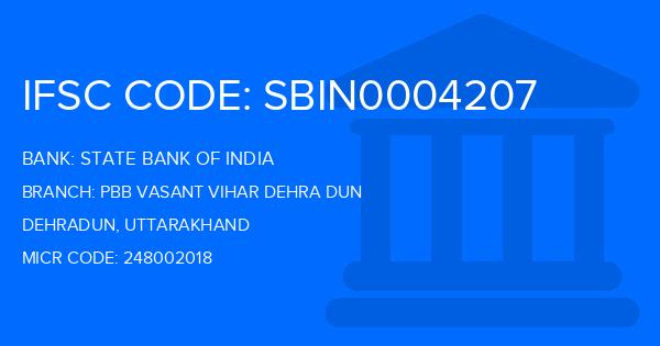 State Bank Of India (SBI) Pbb Vasant Vihar Dehra Dun Branch IFSC Code