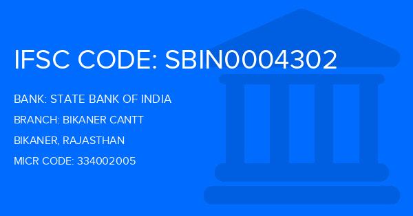 State Bank Of India (SBI) Bikaner Cantt Branch IFSC Code