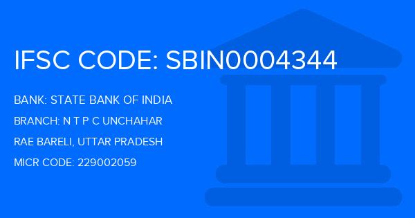 State Bank Of India (SBI) N T P C Unchahar Branch IFSC Code