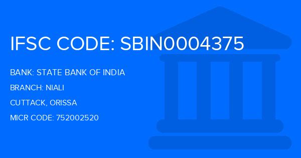 State Bank Of India (SBI) Niali Branch IFSC Code