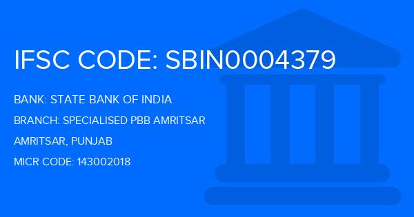 State Bank Of India (SBI) Specialised Pbb Amritsar Branch IFSC Code