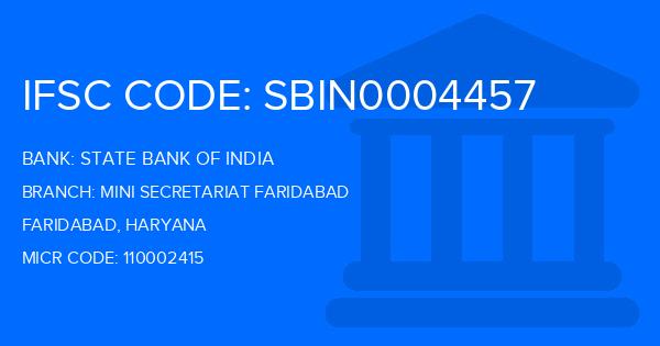 State Bank Of India (SBI) Mini Secretariat Faridabad Branch IFSC Code