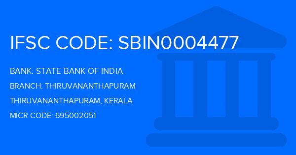 State Bank Of India (SBI) Thiruvananthapuram Branch IFSC Code