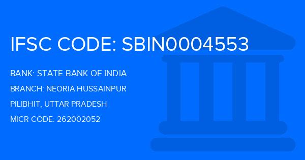 State Bank Of India (SBI) Neoria Hussainpur Branch IFSC Code