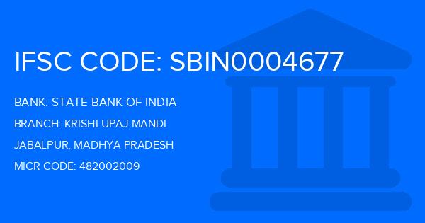 State Bank Of India (SBI) Krishi Upaj Mandi Branch IFSC Code