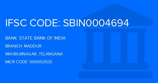 State Bank Of India (SBI) Maddur Branch IFSC Code