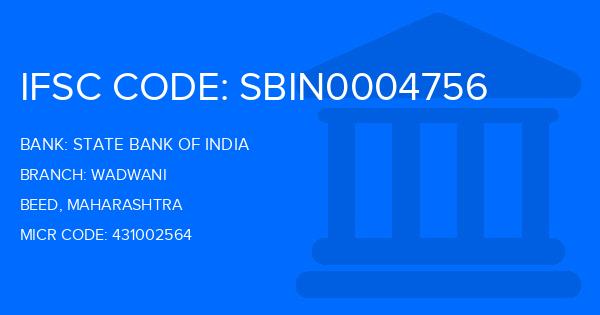 State Bank Of India (SBI) Wadwani Branch IFSC Code