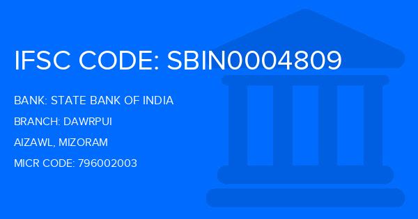 State Bank Of India (SBI) Dawrpui Branch IFSC Code