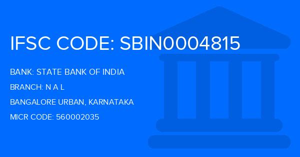 State Bank Of India (SBI) N A L Branch IFSC Code