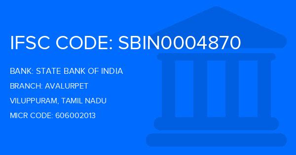 State Bank Of India (SBI) Avalurpet Branch IFSC Code