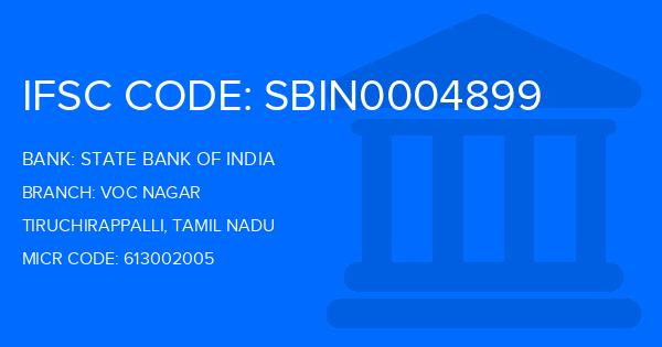 State Bank Of India (SBI) Voc Nagar Branch IFSC Code