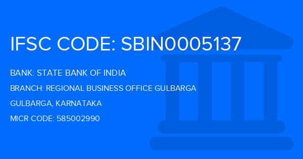 State Bank Of India (SBI) Regional Business Office Gulbarga Branch IFSC Code