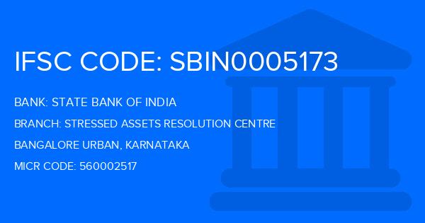 State Bank Of India (SBI) Stressed Assets Resolution Centre Branch IFSC Code