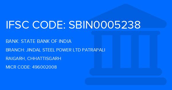 State Bank Of India (SBI) Jindal Steel Power Ltd Patrapali Branch IFSC Code