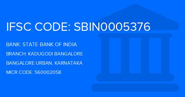 State Bank Of India (SBI) Kadugodi Bangalore Branch IFSC Code