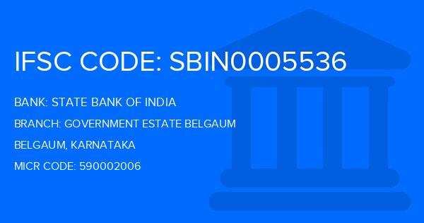 State Bank Of India (SBI) Government Estate Belgaum Branch IFSC Code