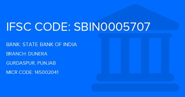 State Bank Of India (SBI) Dunera Branch IFSC Code
