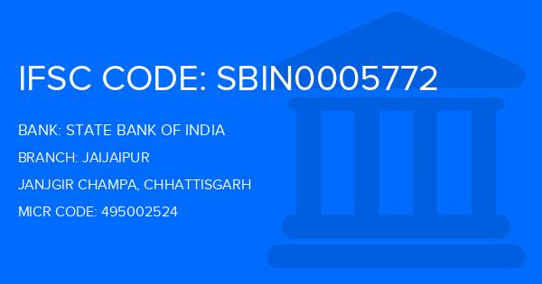 State Bank Of India (SBI) Jaijaipur Branch IFSC Code