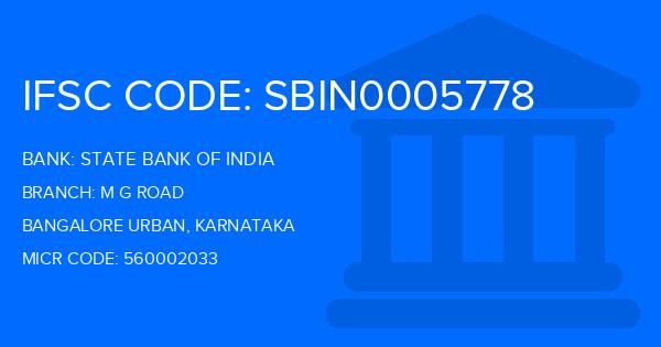 State Bank Of India (SBI) M G Road Branch IFSC Code