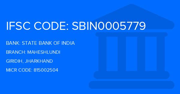State Bank Of India (SBI) Maheshlundi Branch IFSC Code