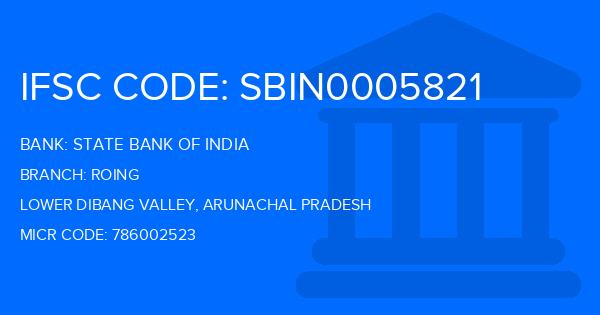 State Bank Of India (SBI) Roing Branch IFSC Code