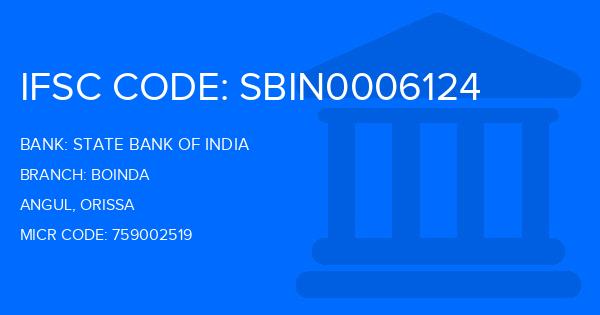 State Bank Of India (SBI) Boinda Branch IFSC Code
