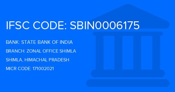 State Bank Of India (SBI) Zonal Office Shimla Branch IFSC Code