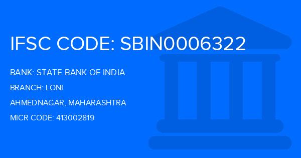 State Bank Of India (SBI) Loni Branch IFSC Code