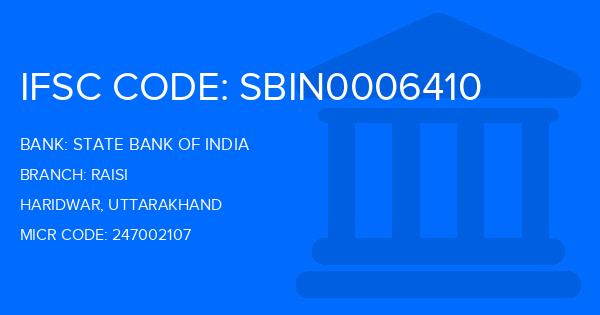 State Bank Of India (SBI) Raisi Branch IFSC Code