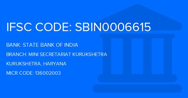 State Bank Of India (SBI) Mini Secretariat Kurukshetra Branch IFSC Code