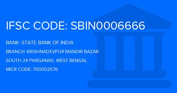 State Bank Of India (SBI) Krishnadevpur Mandir Bazar Branch IFSC Code