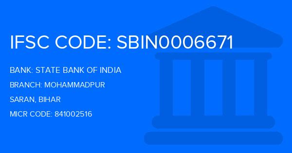 State Bank Of India (SBI) Mohammadpur Branch IFSC Code