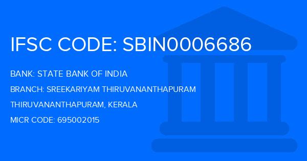 State Bank Of India (SBI) Sreekariyam Thiruvananthapuram Branch IFSC Code