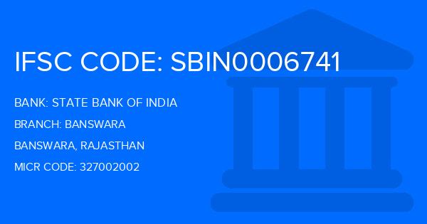 State Bank Of India (SBI) Banswara Branch IFSC Code