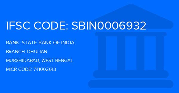 State Bank Of India (SBI) Dhulian Branch IFSC Code