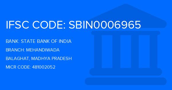 State Bank Of India (SBI) Mehandiwada Branch IFSC Code