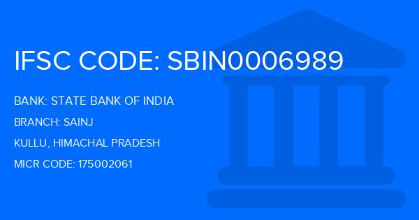 State Bank Of India (SBI) Sainj Branch IFSC Code