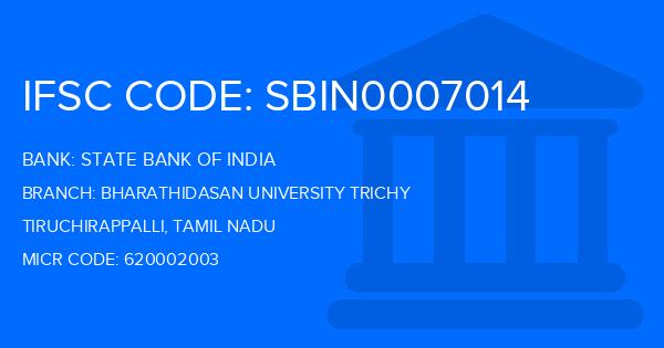 State Bank Of India (SBI) Bharathidasan University Trichy Branch IFSC Code