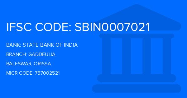 State Bank Of India (SBI) Gaddeulia Branch IFSC Code