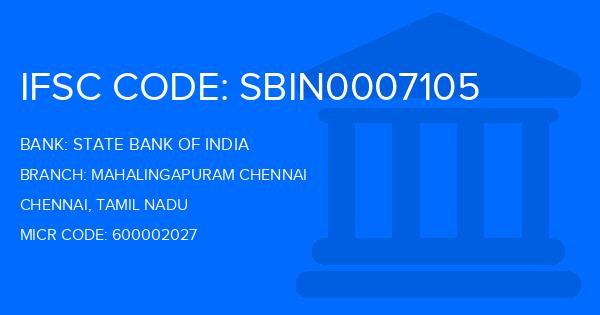 State Bank Of India (SBI) Mahalingapuram Chennai Branch IFSC Code